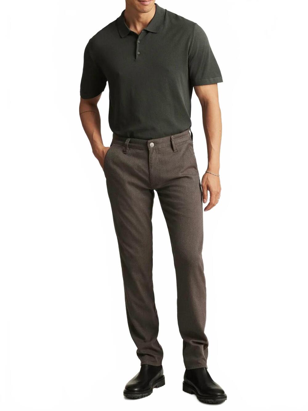 NEW MAVI milton slim pants in brown feather tweed